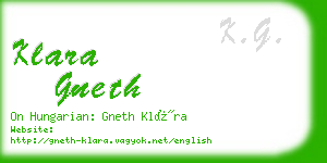 klara gneth business card